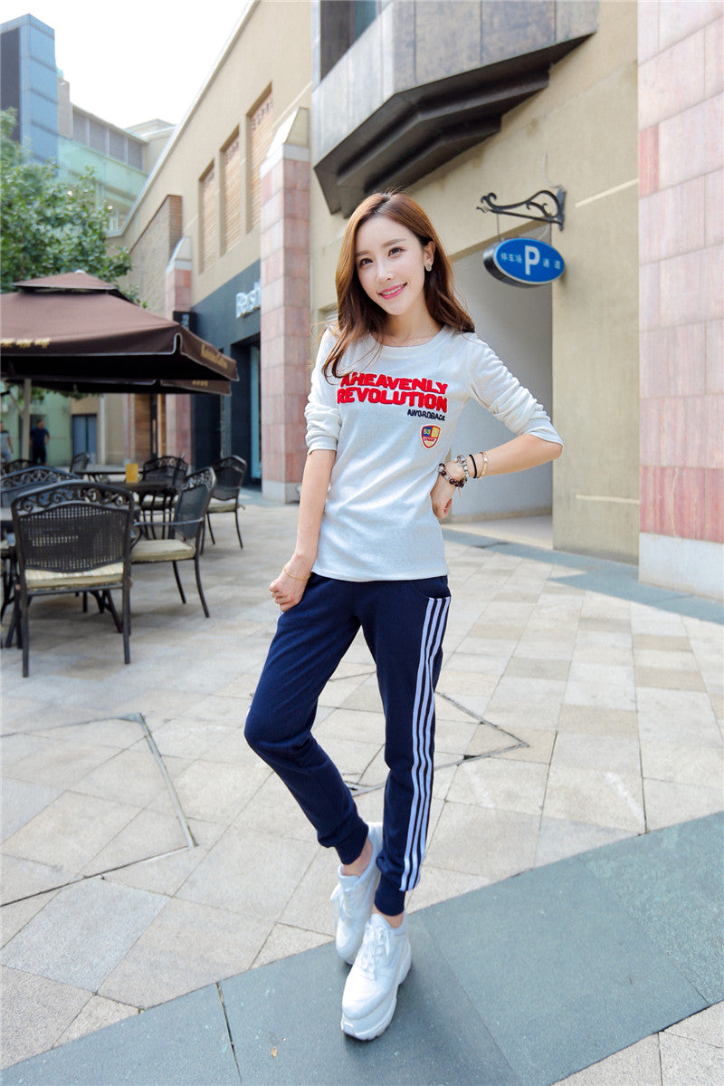 Sweatpants Women Pants Joggers Casual Baggy Side Striped High Waist Lady Trousers LH011