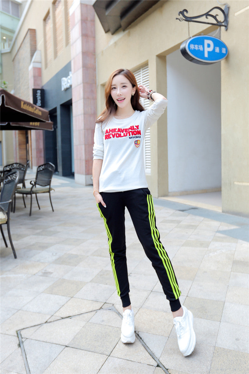 Sweatpants Women Pants Joggers Casual Baggy Side Striped High Waist Lady Trousers LH011