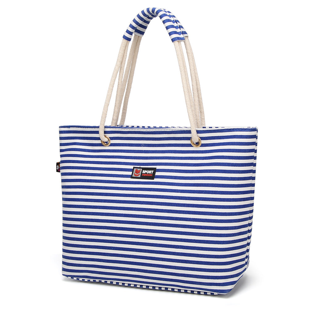 Eco-friendly Women's Shopping Bag Shoulder Bag Lady Handbag Striped Oxford cloth bag AS-002