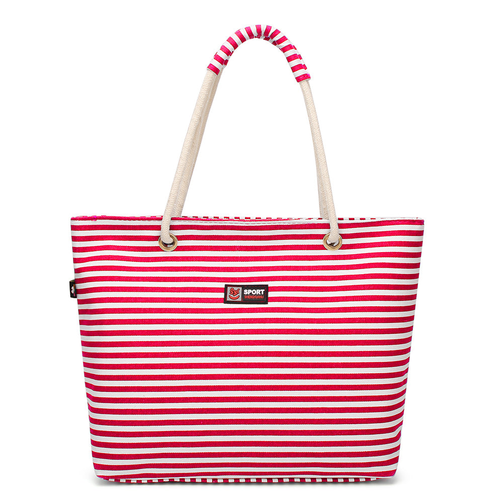 Eco-friendly Women's Shopping Bag Shoulder Bag Lady Handbag Striped Oxford cloth bag AS-002