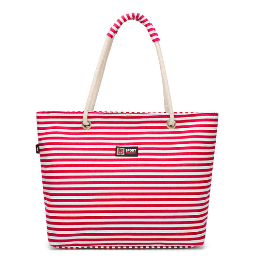 Eco-friendly Women's Shopping Bag Shoulder Bag Lady Handbag Striped Oxford cloth bag AS-002