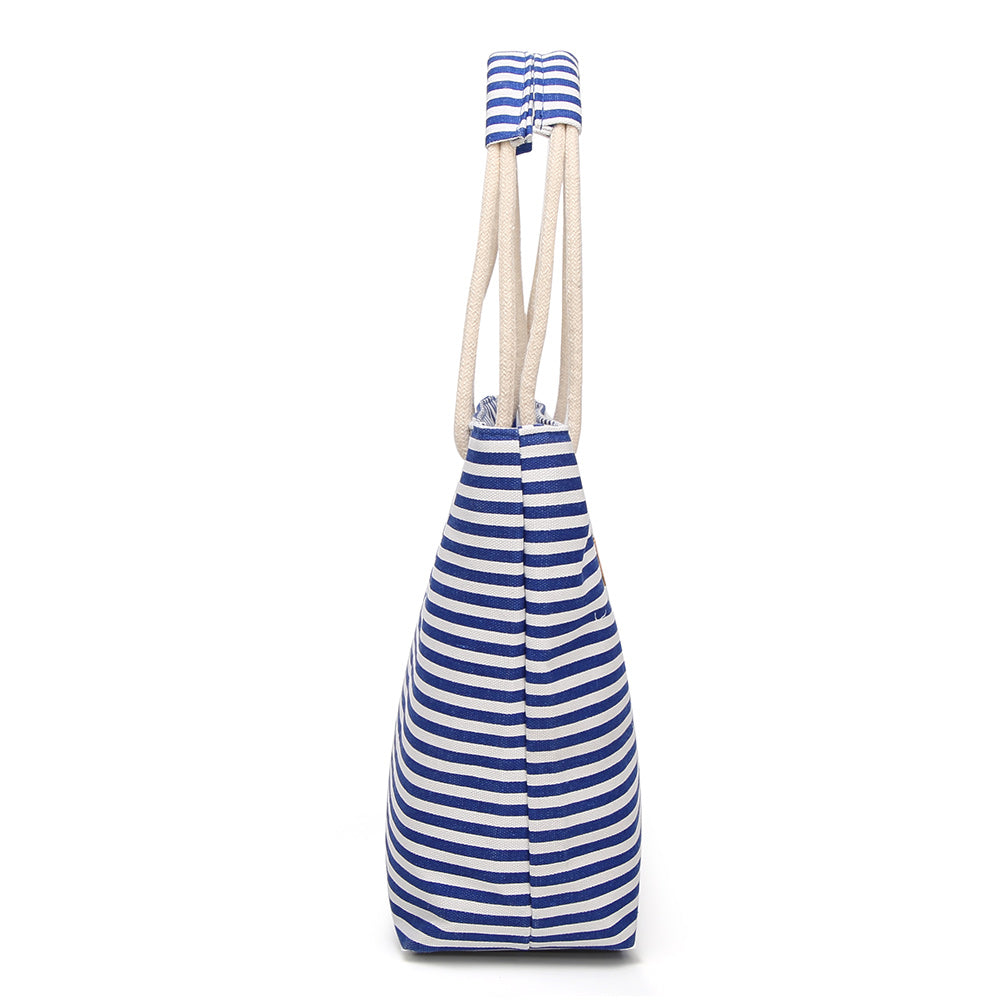 Eco-friendly Women's Shopping Bag Shoulder Bag Lady Handbag Striped Oxford cloth bag AS-002