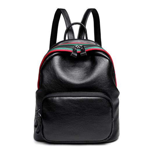 PU Leather Women Backpack Solid School Bags For Teenager Girls Large Capacity Casual Women Backpack AS-007