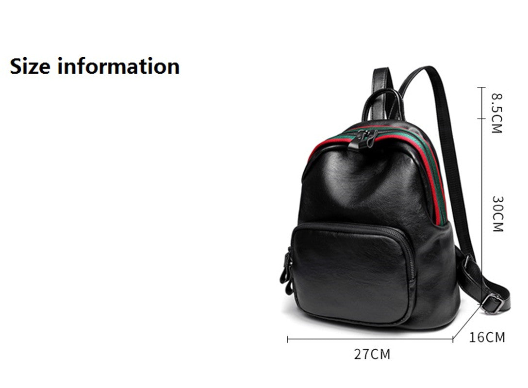 PU Leather Women Backpack Solid School Bags For Teenager Girls Large Capacity Casual Women Backpack AS-007