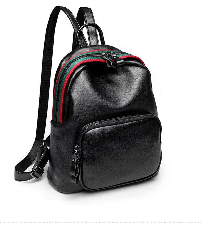 PU Leather Women Backpack Solid School Bags For Teenager Girls Large Capacity Casual Women Backpack AS-007