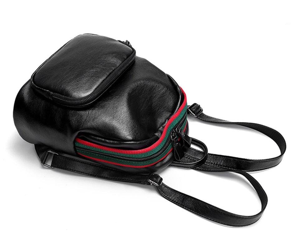 PU Leather Women Backpack Solid School Bags For Teenager Girls Large Capacity Casual Women Backpack AS-007