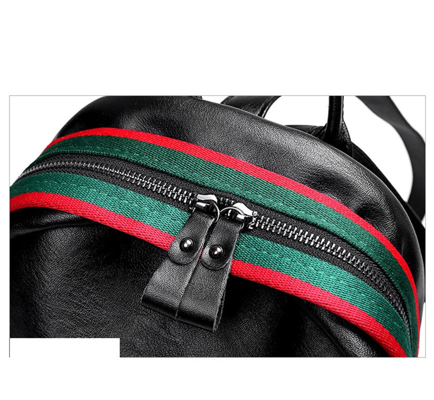 PU Leather Women Backpack Solid School Bags For Teenager Girls Large Capacity Casual Women Backpack AS-007