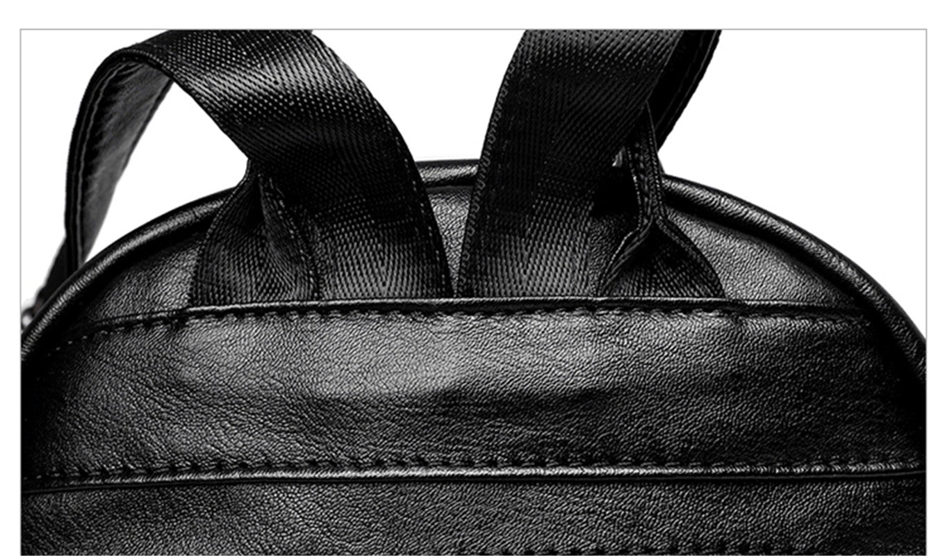 PU Leather Women Backpack Solid School Bags For Teenager Girls Large Capacity Casual Women Backpack AS-007