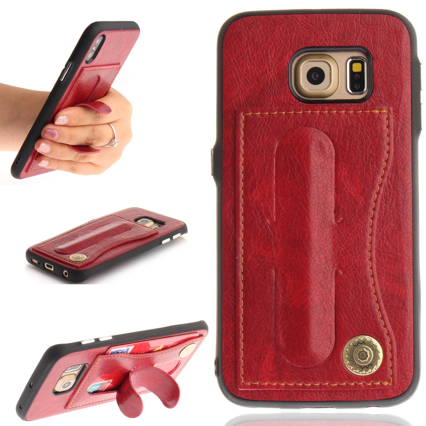 Samsung Galaxy S6 edge Case PU Leather Card Slot Stand Cover for Samsung Galaxy S6 edge