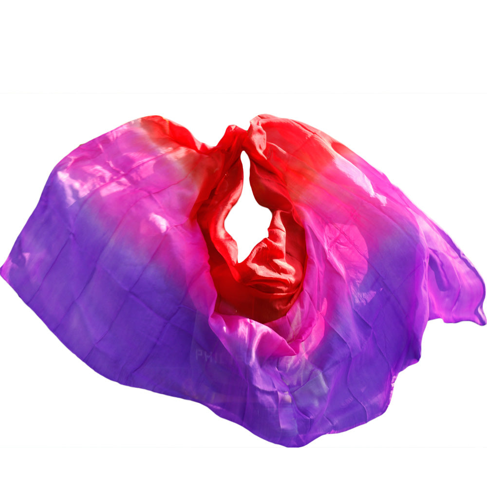 design real silk belly dance veil cheap dance veils,tari perut kostum veil wholesale 250 270x114cm Red Rose Red purple