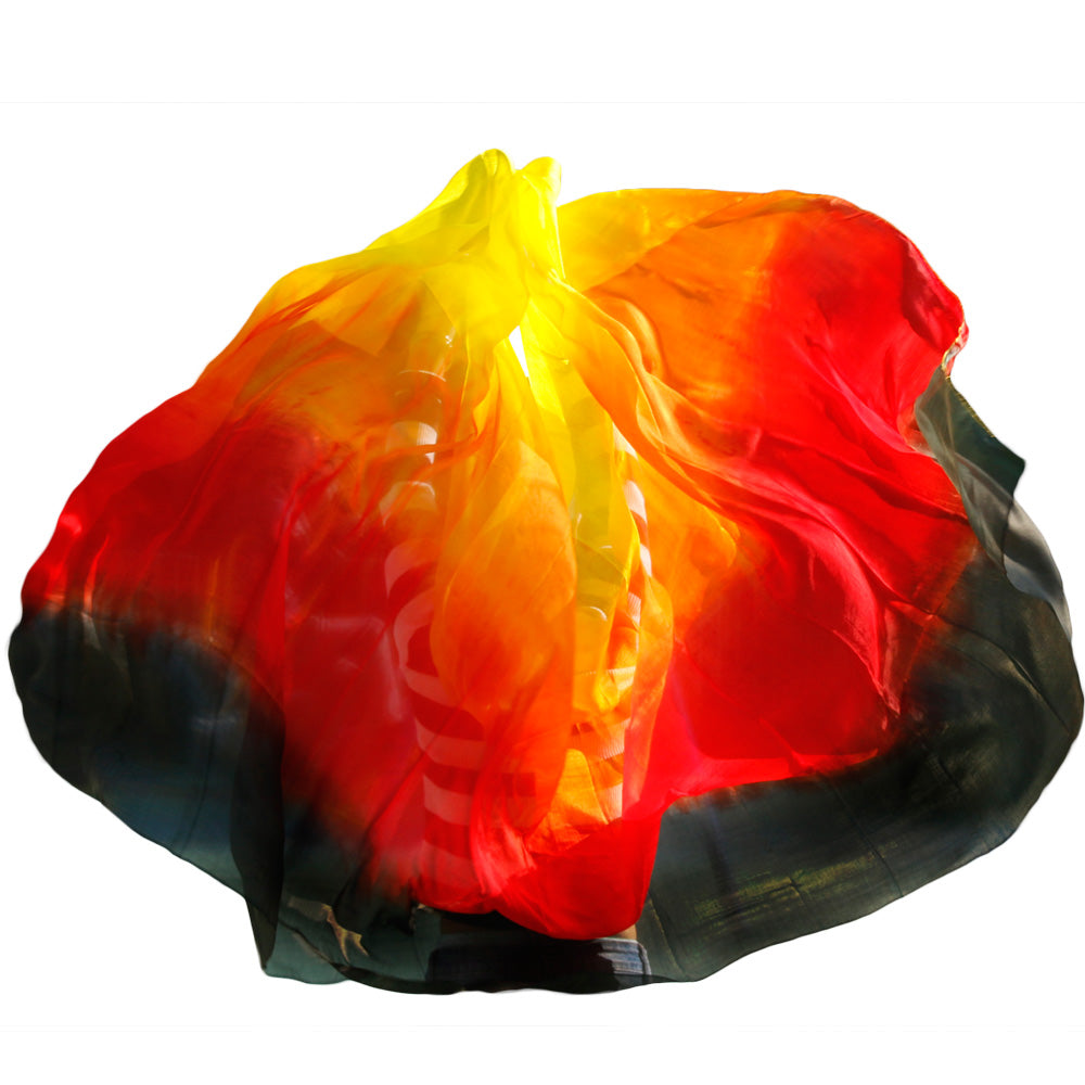 design real silk belly dance veil cheap dance veils tari perut kostum veil wholesale 250 270 X114cm Black red orange Yellow