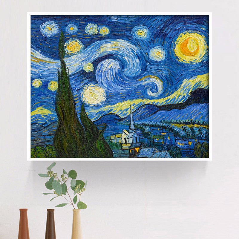 Meian,"Starry Night"Diamond Embroidery,Full,5D,DIY,Diamond Painting,Cross Stitch,Diamond Mosaic,Bead Picture,Diamant Home Deco