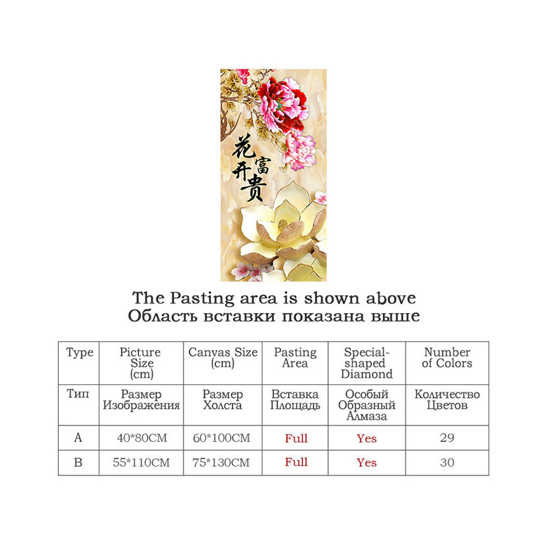 Meian,"Peony Flowers" Special,Diamond Embroidery Kits Set,Full,DIY,Diamond Painting,Cross,Diamond Mosaic,Bead Picture,Home Decor