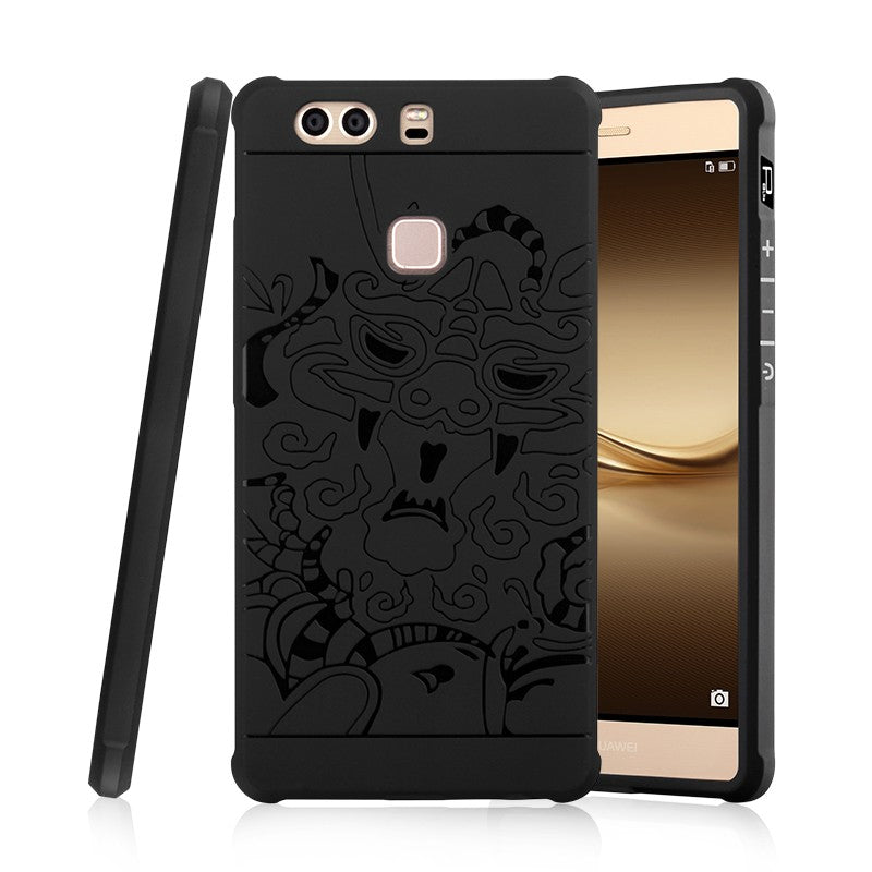 Huawei P9 Plus Case 3D Embossed Dragon Pattern Luxury Full Covered Matte Non-slip Protective Cover Huawei P9 Plus