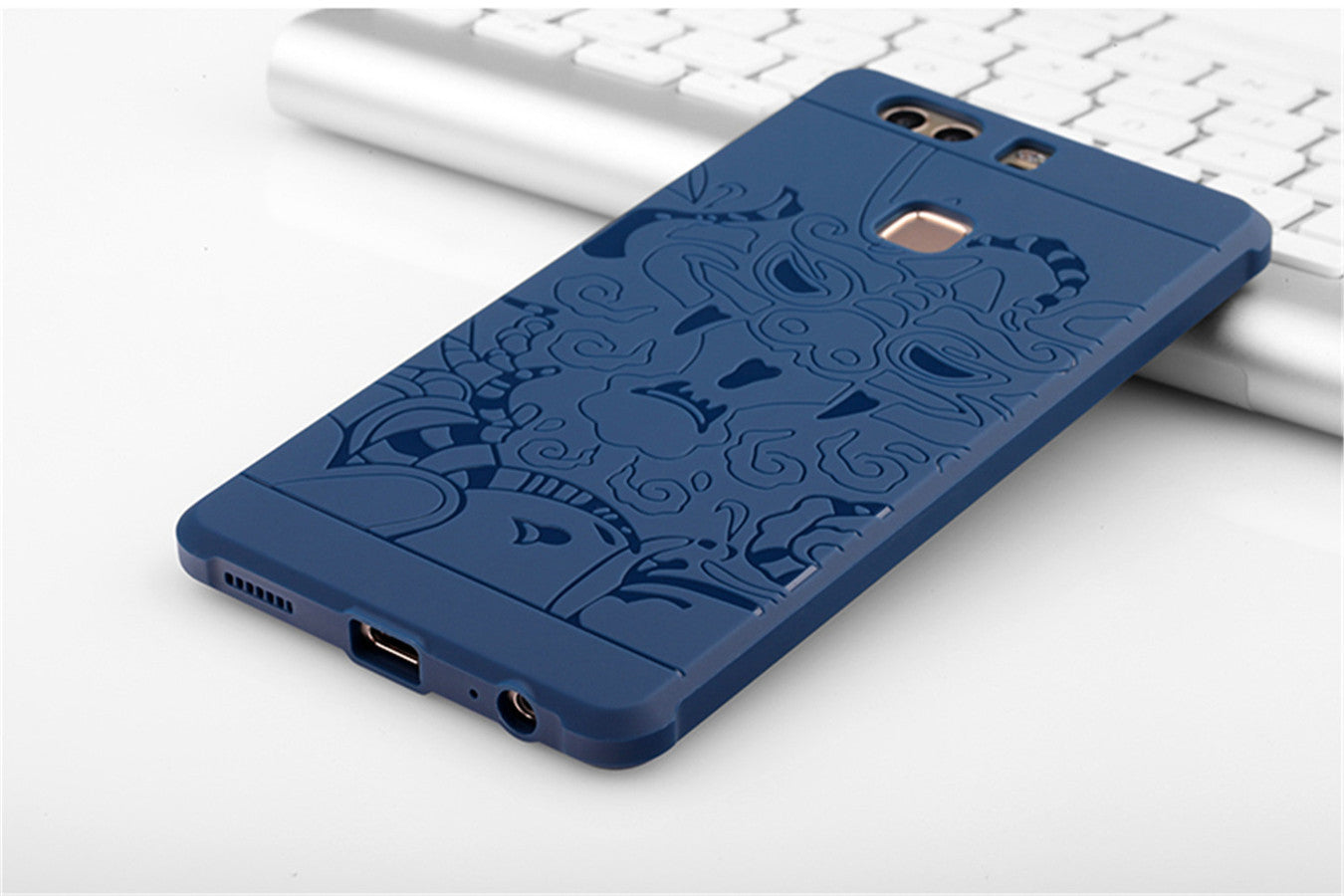 Huawei P9 Plus Case 3D Embossed Dragon Pattern Luxury Full Covered Matte Non-slip Protective Cover Huawei P9 Plus