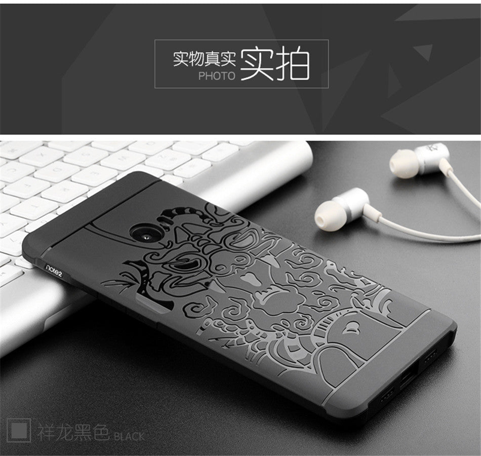 Xiaomi Mi Note 2 Case 3D Embossed Dragon Pattern Luxury Full Covered Matte Non-slip Protective Cover Xiaomi Mi Note 2