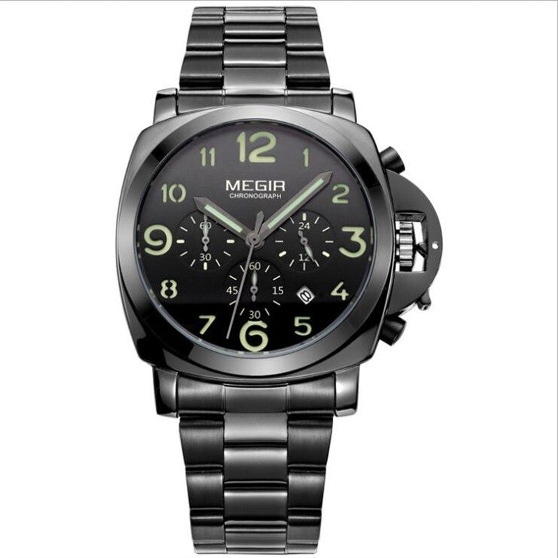 MEGIR three-way multi-functional sports waterproof casual men's watch luminous leather watch 3406