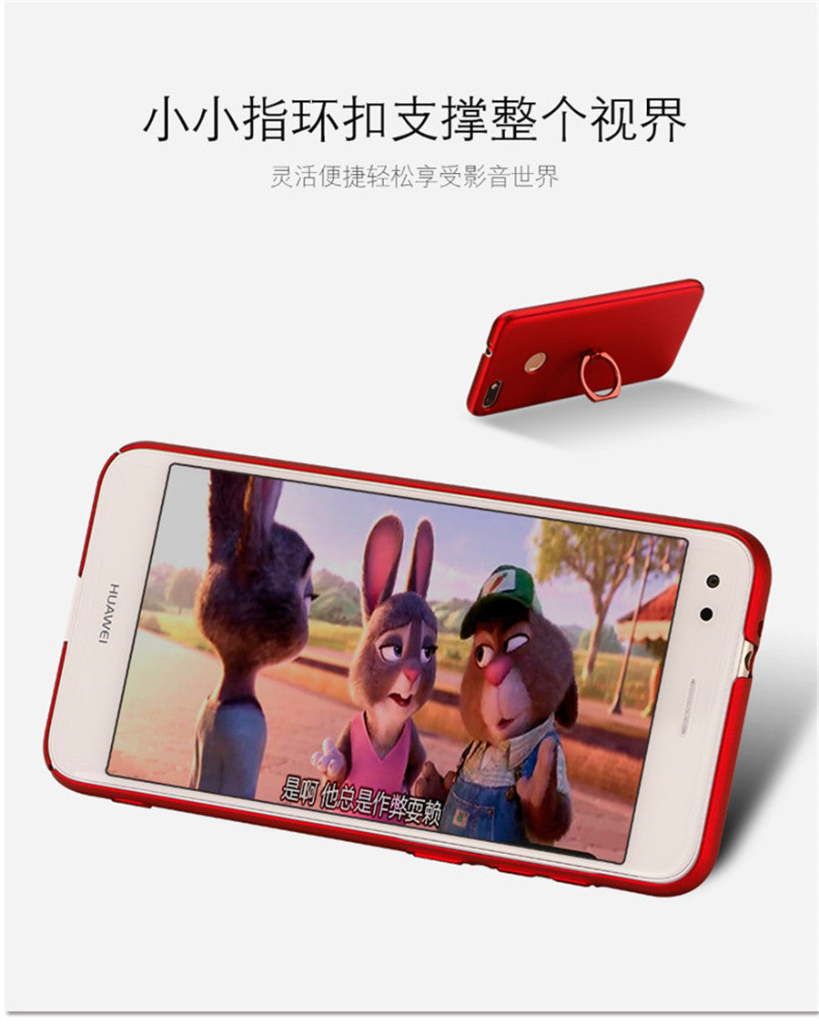 Huawei nova lite Case Solid Color Matte Ring Stand Non-slip Shockproof Back Cover For Huawei Enjoy 7