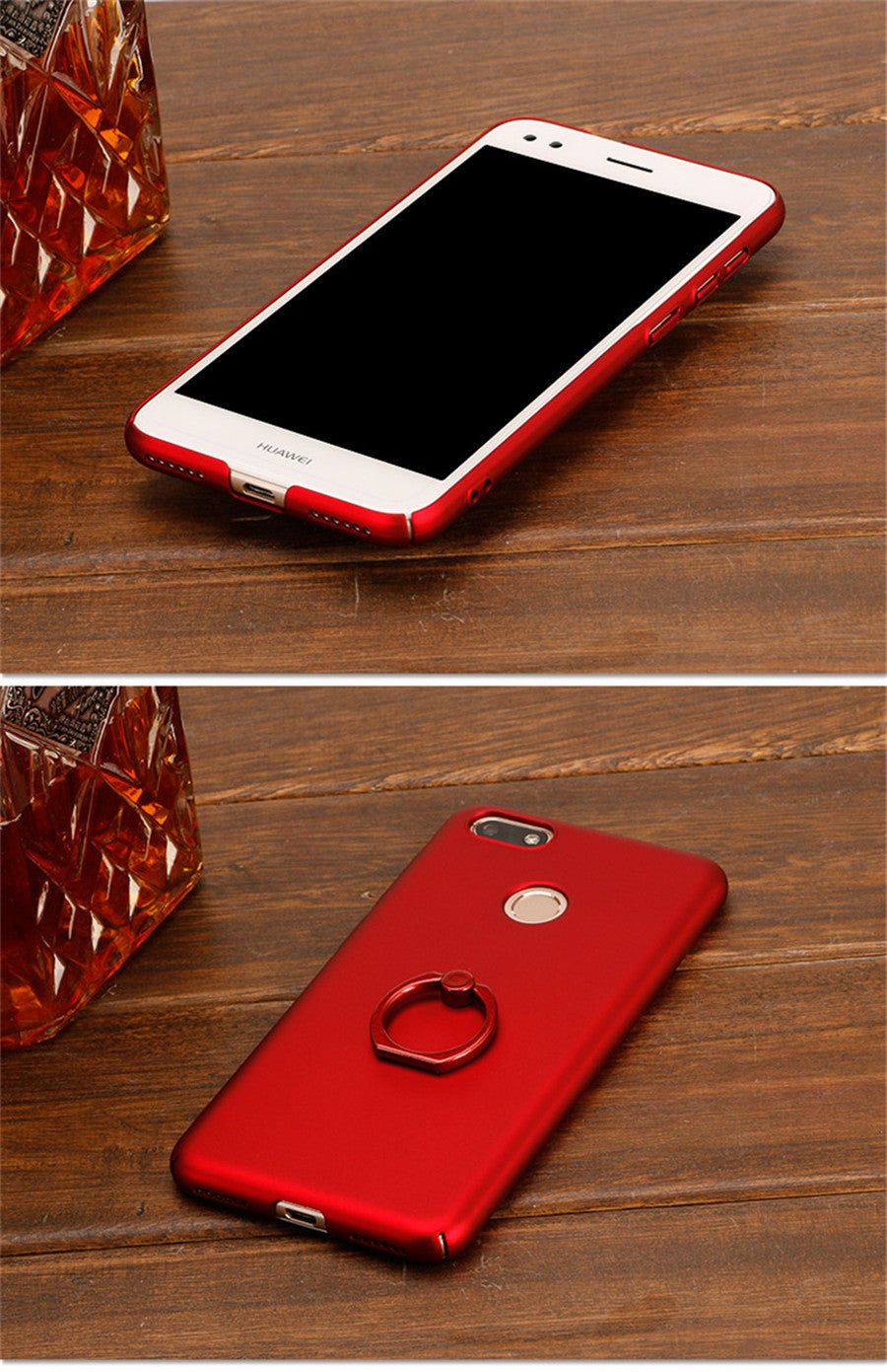 Huawei nova lite Case Solid Color Matte Ring Stand Non-slip Shockproof Back Cover For Huawei Enjoy 7