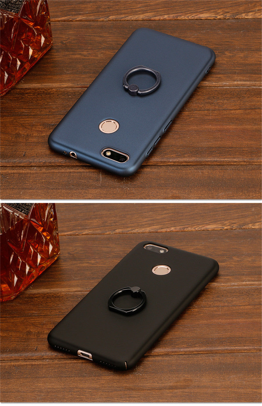Huawei nova lite Case Solid Color Matte Ring Stand Non-slip Shockproof Back Cover For Huawei Enjoy 7