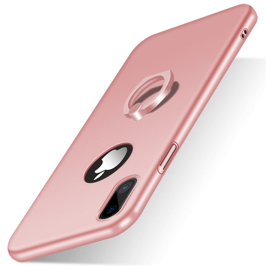 iPhone X Case Solid Color Matte Ring Stand Non-slip Shockproof Back Cover For iPhone X
