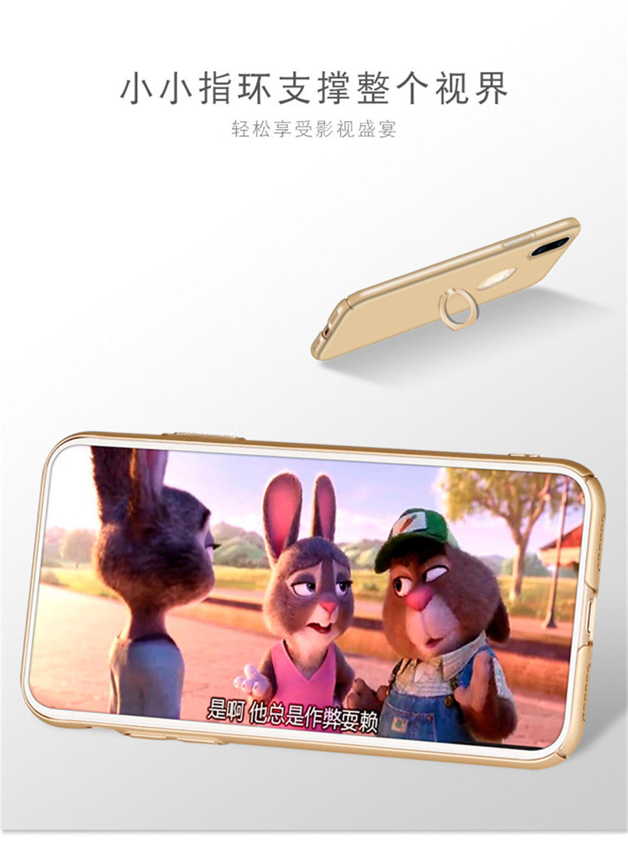 iPhone X Case Solid Color Matte Ring Stand Non-slip Shockproof Back Cover For iPhone X