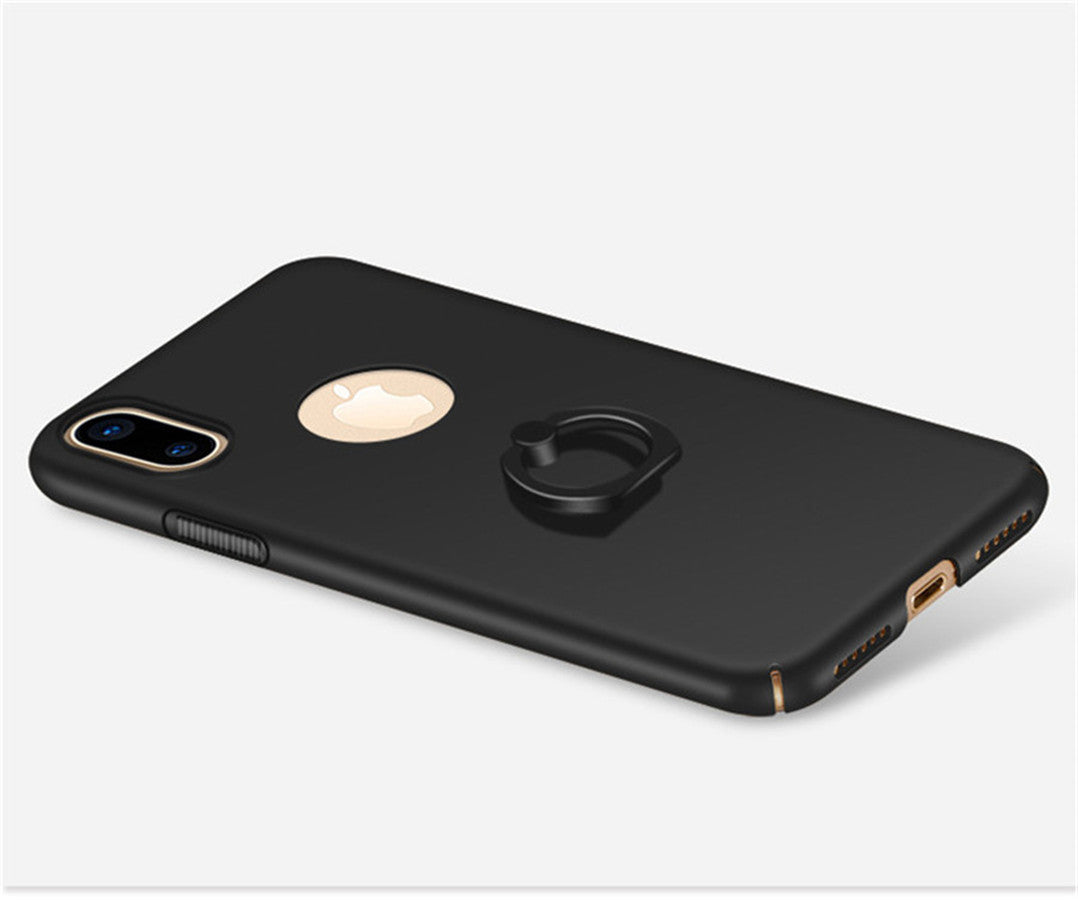iPhone X Case Solid Color Matte Ring Stand Non-slip Shockproof Back Cover For iPhone X
