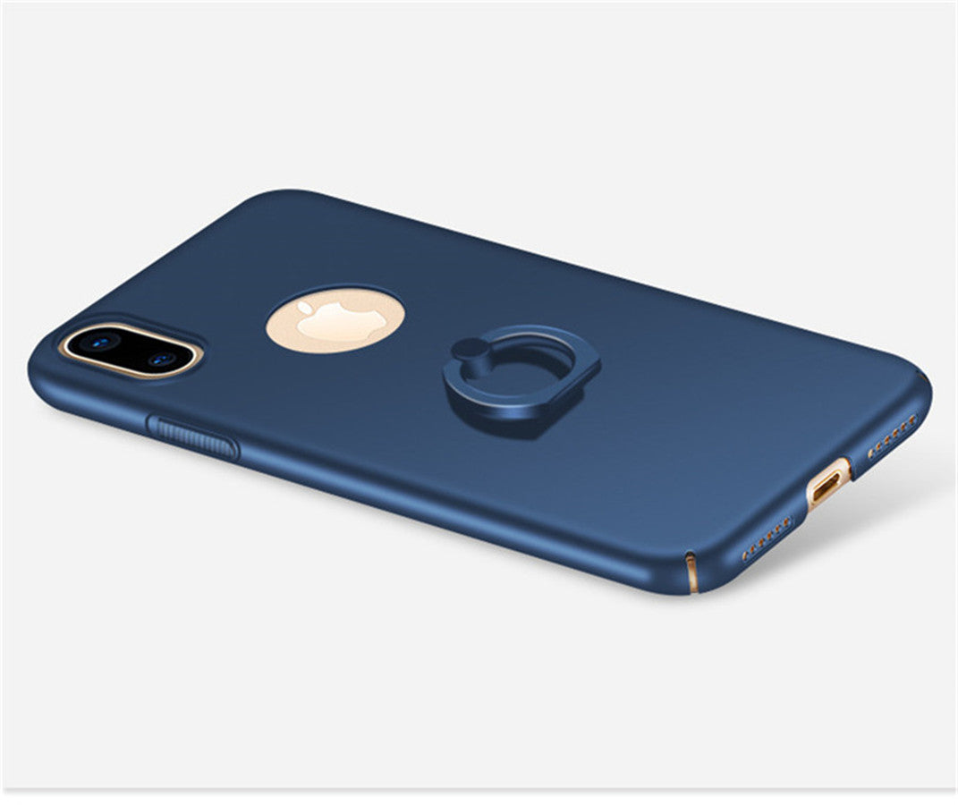 iPhone X Case Solid Color Matte Ring Stand Non-slip Shockproof Back Cover For iPhone X