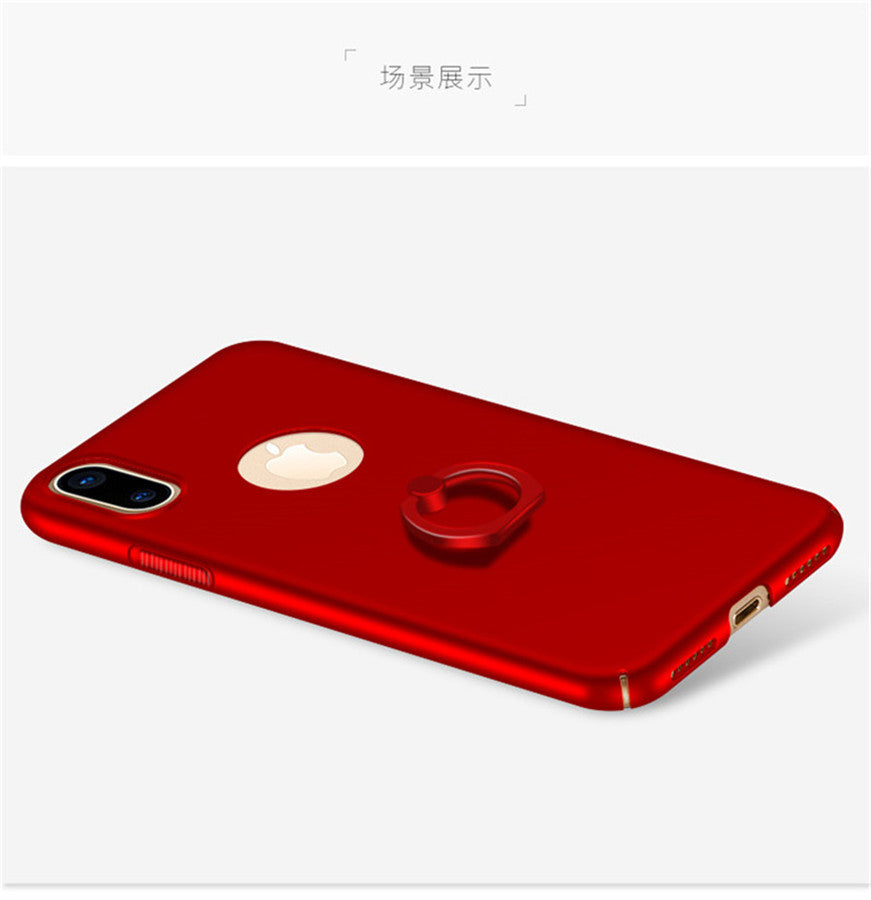 iPhone X Case Solid Color Matte Ring Stand Non-slip Shockproof Back Cover For iPhone X