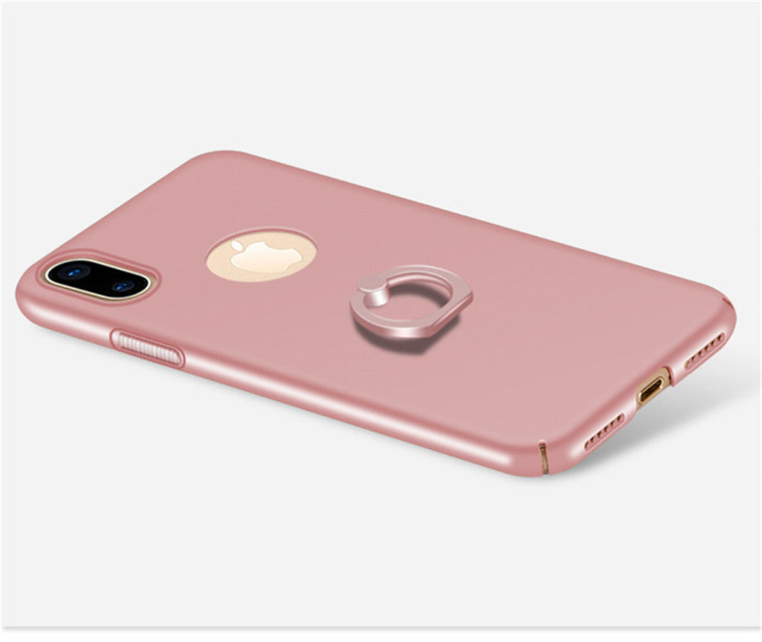 iPhone X Case Solid Color Matte Ring Stand Non-slip Shockproof Back Cover For iPhone X