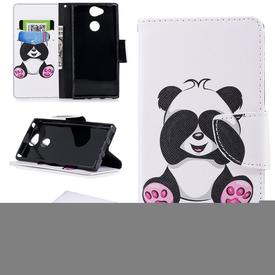 Sony Xperia XA2 Case Printing Leather Flip Wallet Magnetic Cover with Back Holder for Sony Xperia XA2