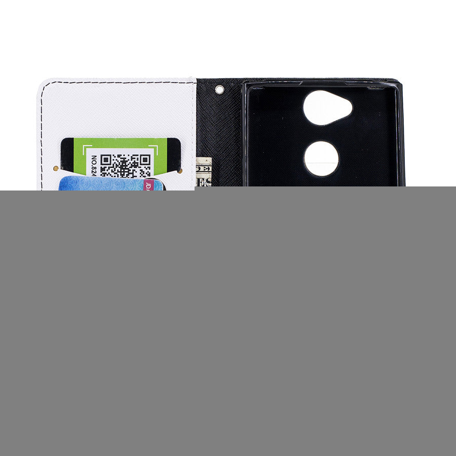 Sony Xperia XA2 Case Printing Leather Flip Wallet Magnetic Cover with Back Holder for Sony Xperia XA2