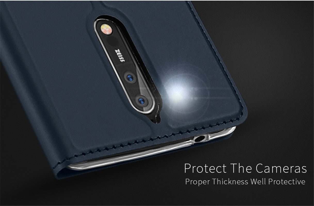 Nokia 8 Case Skinpro Simple Style PU Leather Card Slot Magnetic Flip Cover for Nokia 8