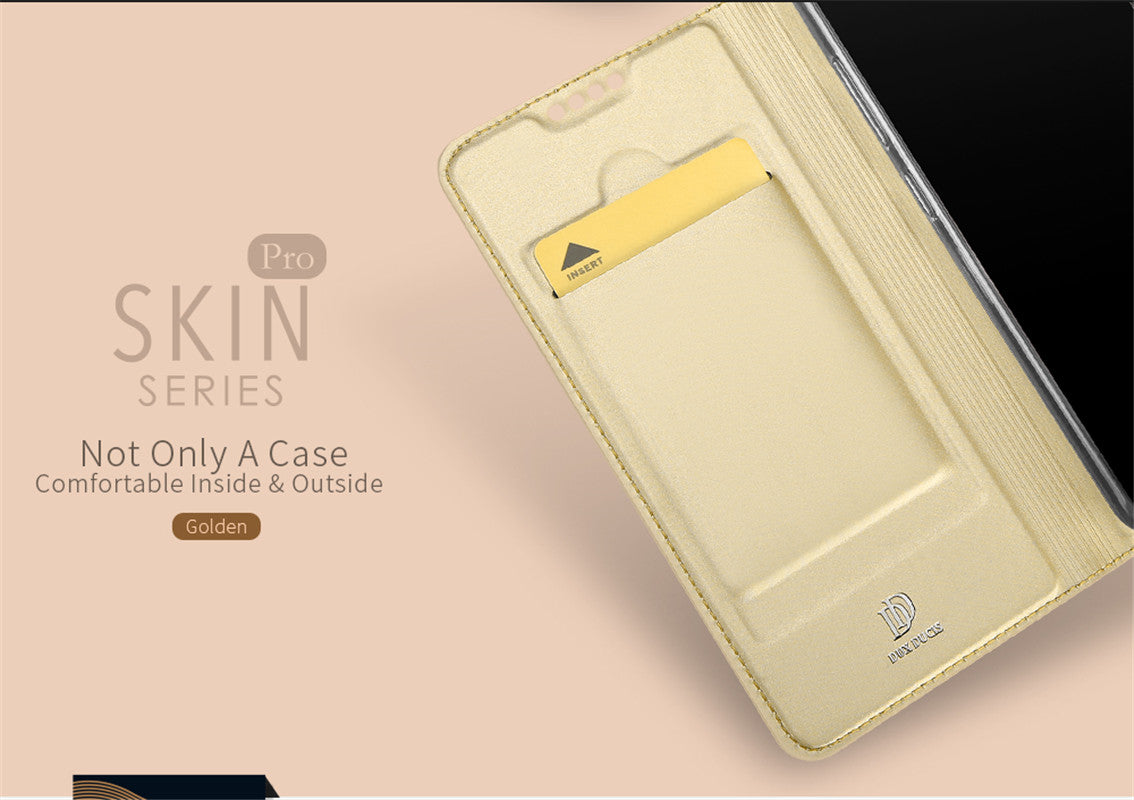 Samsung A5 2018 Case Skinpro Simple Style PU Leather Card Slot Magnetic Flip Cover for Samsung A5 2018