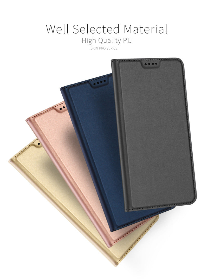 Samsung A5 2018 Case Skinpro Simple Style PU Leather Card Slot Magnetic Flip Cover for Samsung A5 2018