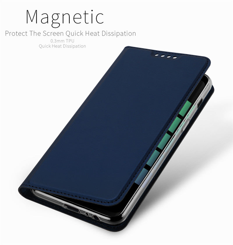 Samsung A5 2018 Case Skinpro Simple Style PU Leather Card Slot Magnetic Flip Cover for Samsung A5 2018