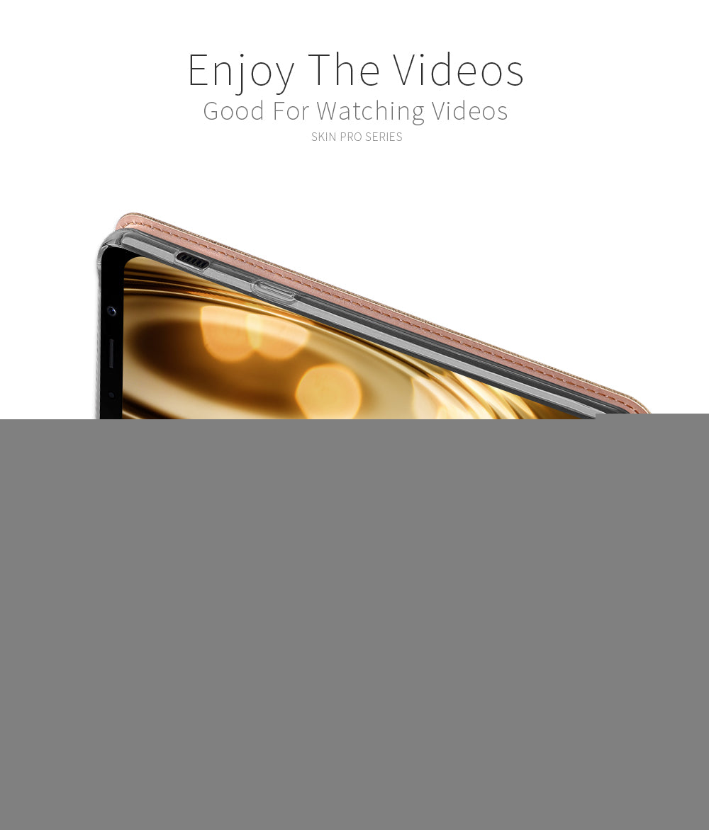 Samsung A5 2018 Case Skinpro Simple Style PU Leather Card Slot Magnetic Flip Cover for Samsung A5 2018