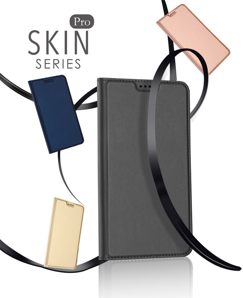 Samsung A5 2018 Case Skinpro Simple Style PU Leather Card Slot Magnetic Flip Cover for Samsung A5 2018