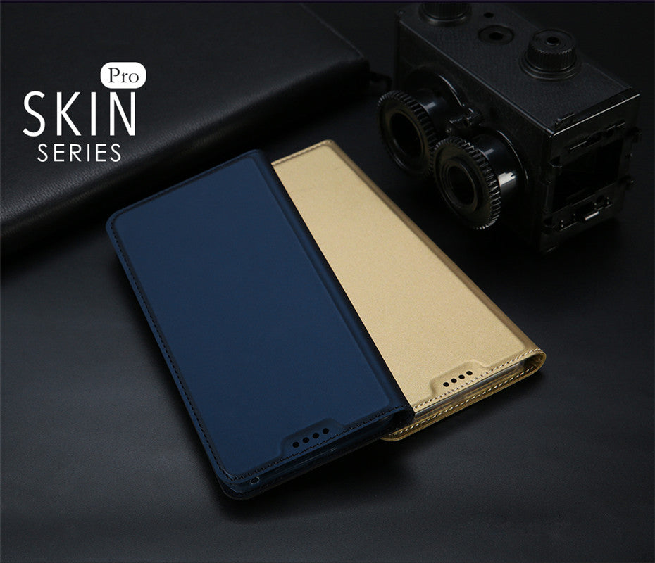 Samsung A5 2018 Case Skinpro Simple Style PU Leather Card Slot Magnetic Flip Cover for Samsung A5 2018