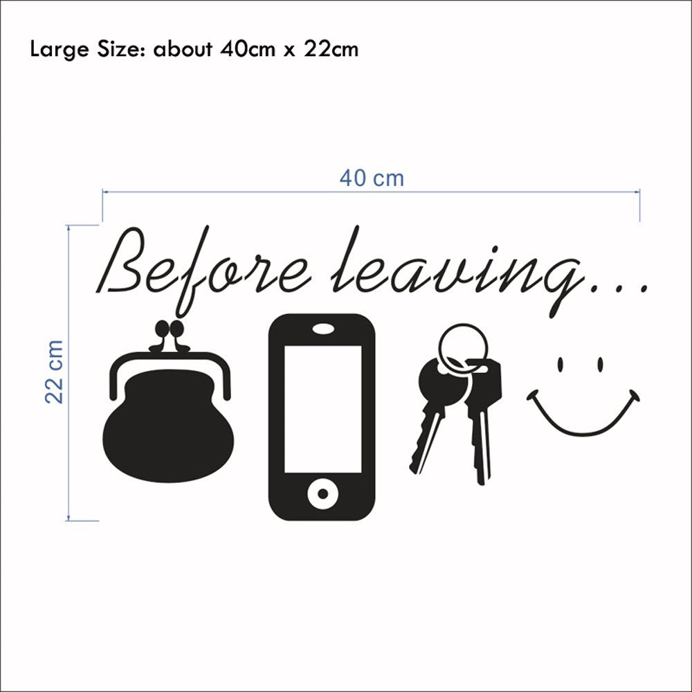 Before Leaving Reminder wall sticker for home Bedroom living room Door wall decor Decals poster Mural Vinyl daily stickers
