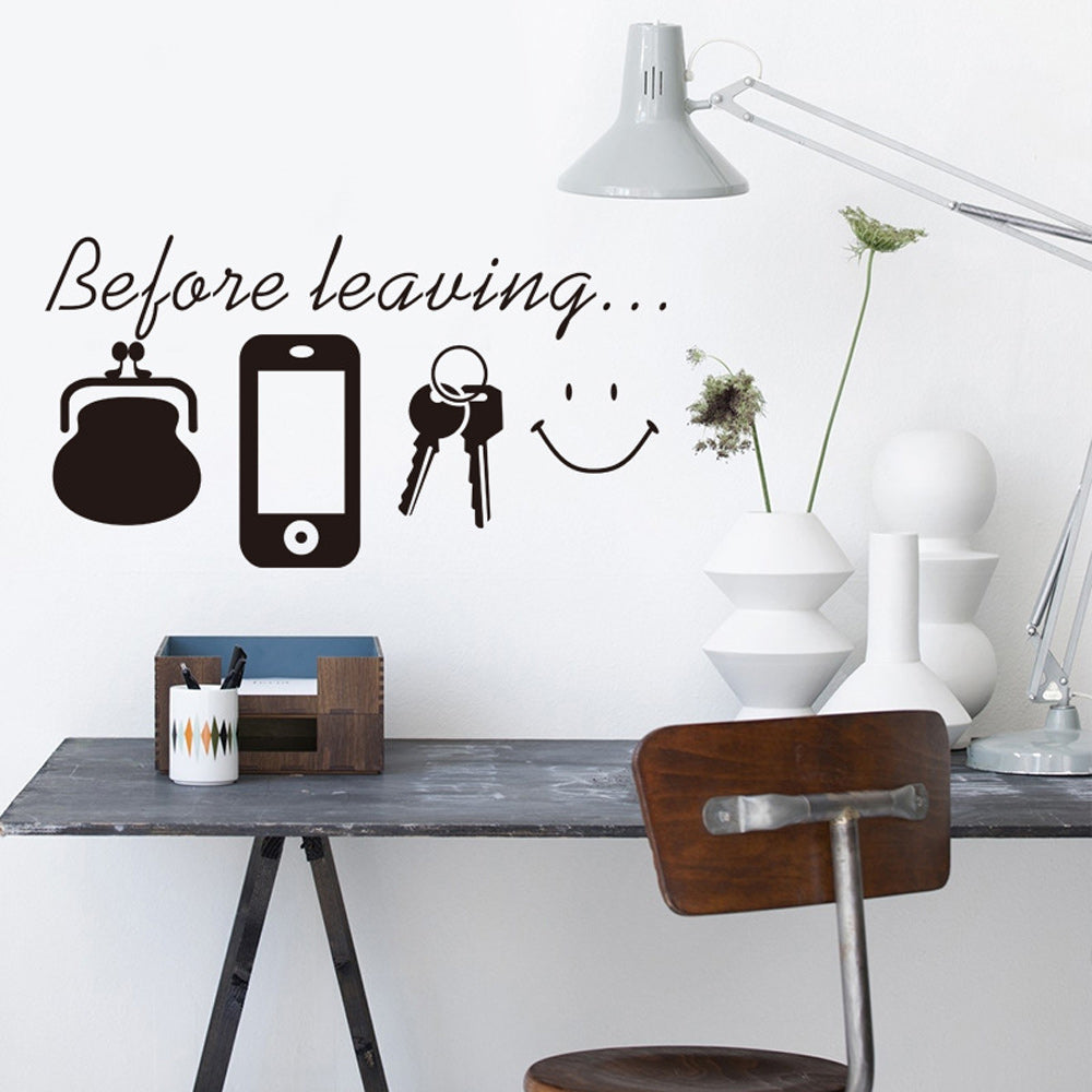 Before Leaving Reminder wall sticker for home Bedroom living room Door wall decor Decals poster Mural Vinyl daily stickers