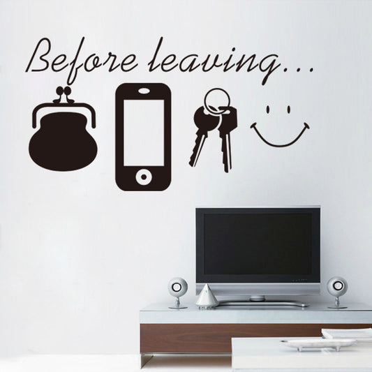 Before Leaving Reminder wall sticker for home Bedroom living room Door wall decor Decals poster Mural Vinyl daily stickers