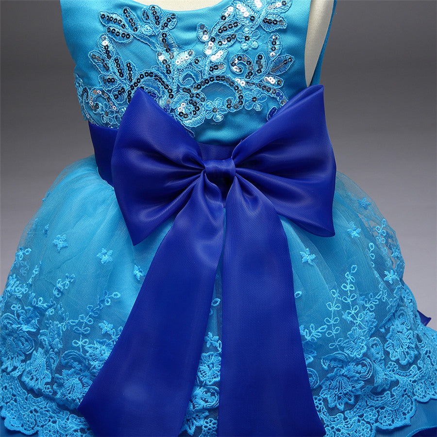 Retail Summer New Girl Lace Dress Gauze Princess Vest Dress Girl Party Sundress Layered Dress Children Clothing MQ-048