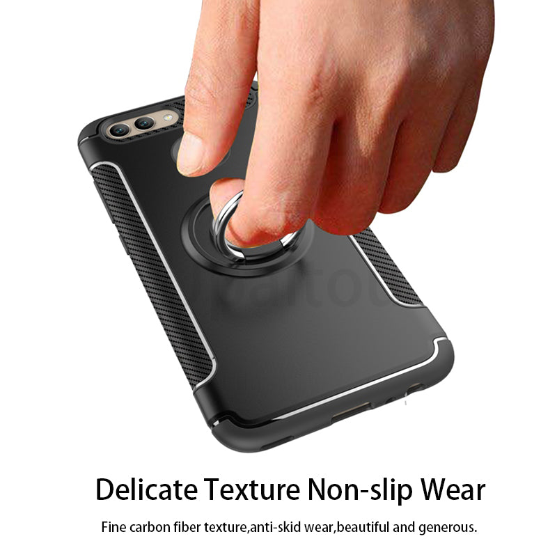 Case for Huawei Nova 2 Plus Case Car Holder Magnetic Suction Bracket Cover For Huawei Nova 2 Case Ring Holder Stand