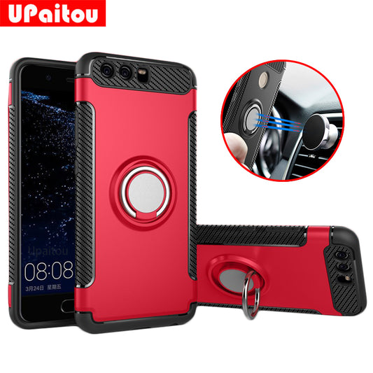 Case for Huawei P10 Plus Case Car Holder Magnetic Suction Bracket Cover For Huawei P10Plus Back Cover Ring Holder Stand