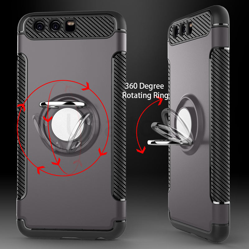 Case for Huawei P10 Plus Case Car Holder Magnetic Suction Bracket Cover For Huawei P10Plus Back Cover Ring Holder Stand