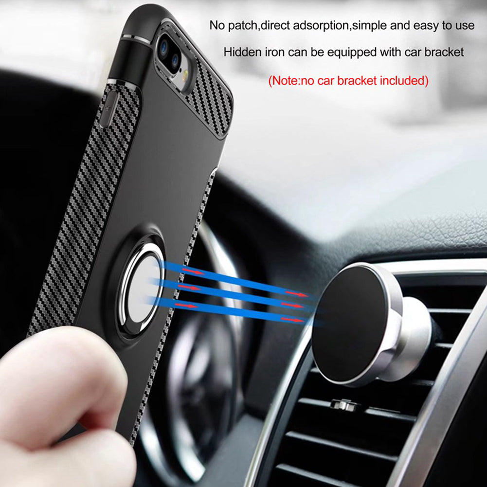 Case for iPhone 8 Case Car Holder Magnetic Suction Bracket Cover For iPhone 8 Back Cover Ring Holder Stand