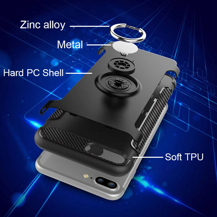 Case for iPhone 8 Case Car Holder Magnetic Suction Bracket Cover For iPhone 8 Back Cover Ring Holder Stand