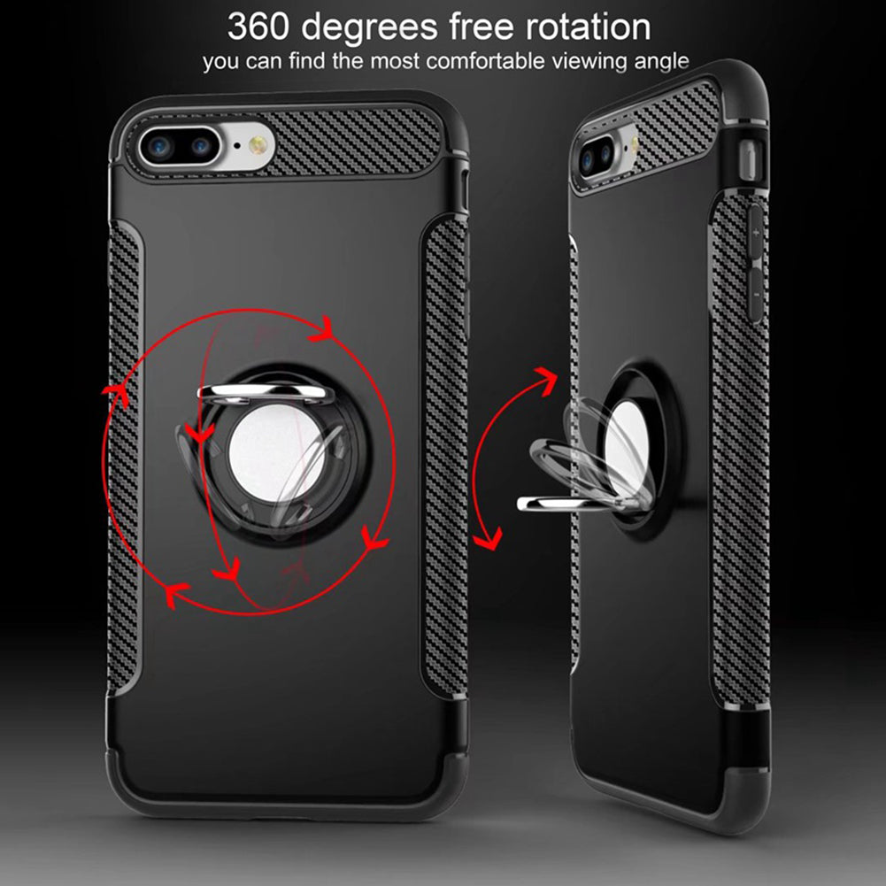 Case for iPhone 8 Case Car Holder Magnetic Suction Bracket Cover For iPhone 8 Back Cover Ring Holder Stand