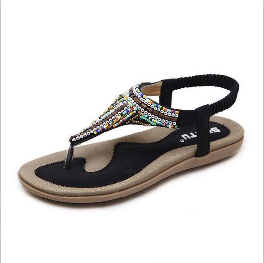 2018 New Summer Ethnic Sandals Bohemia Foreign Trade Large Size Sandals Female flat slippers